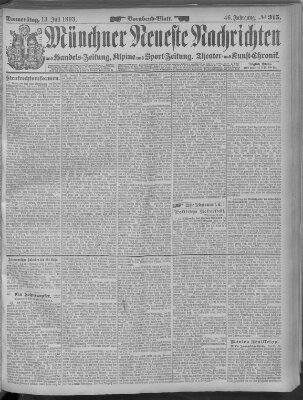 Münchner neueste Nachrichten Donnerstag 13. Juli 1893