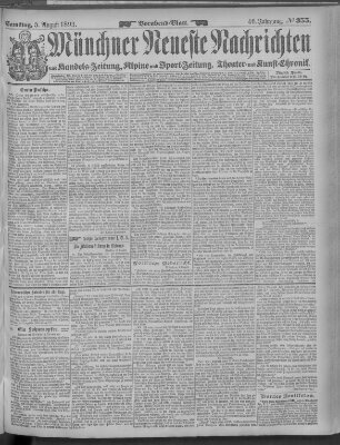 Münchner neueste Nachrichten Samstag 5. August 1893