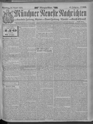 Münchner neueste Nachrichten Dienstag 22. August 1893