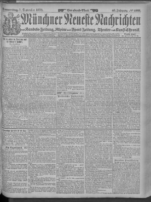 Münchner neueste Nachrichten Donnerstag 7. September 1893