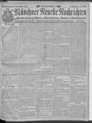 Münchner neueste Nachrichten Donnerstag 28. September 1893