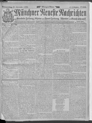 Münchner neueste Nachrichten Donnerstag 28. September 1893