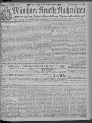 Münchner neueste Nachrichten Samstag 18. März 1893