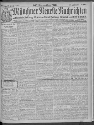 Münchner neueste Nachrichten Freitag 21. April 1893