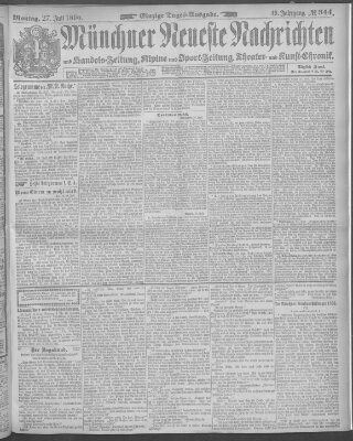 Münchner neueste Nachrichten Montag 27. Juli 1896