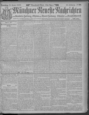 Münchner neueste Nachrichten Samstag 21. Januar 1893
