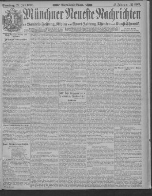 Münchner neueste Nachrichten Samstag 27. Juni 1896