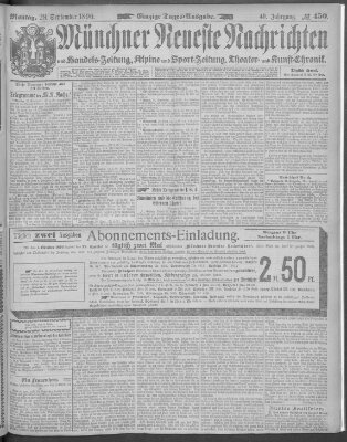 Münchner neueste Nachrichten Montag 28. September 1896