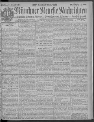 Münchner neueste Nachrichten Freitag 21. August 1896