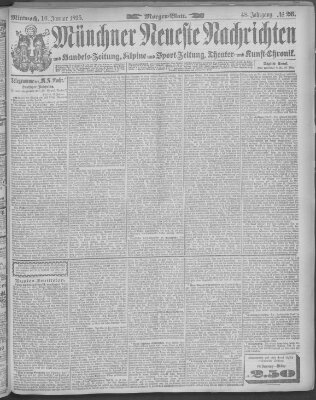 Münchner neueste Nachrichten Mittwoch 16. Januar 1895