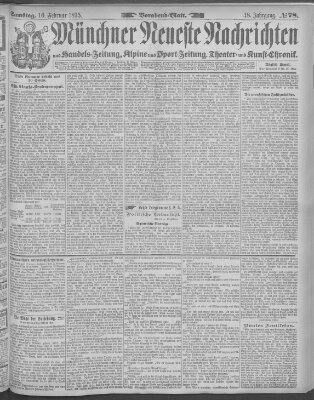 Münchner neueste Nachrichten Samstag 16. Februar 1895