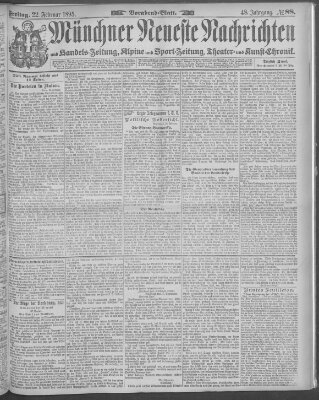 Münchner neueste Nachrichten Freitag 22. Februar 1895