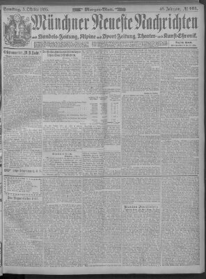 Münchner neueste Nachrichten Samstag 5. Oktober 1895