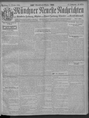 Münchner neueste Nachrichten Freitag 11. Oktober 1895