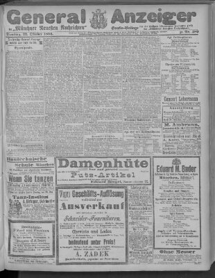 Münchner neueste Nachrichten Dienstag 22. Oktober 1895