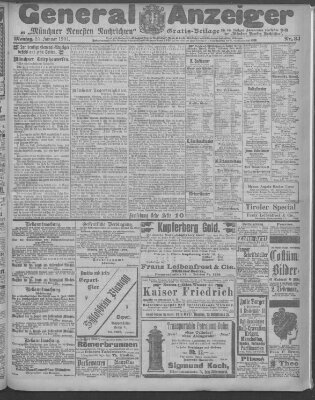 Münchner neueste Nachrichten Montag 21. Januar 1901