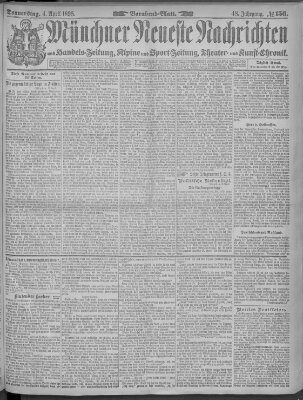 Münchner neueste Nachrichten Donnerstag 4. April 1895
