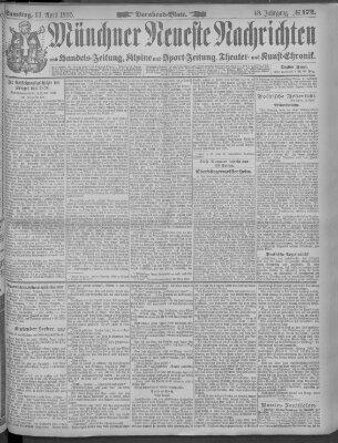 Münchner neueste Nachrichten Samstag 13. April 1895