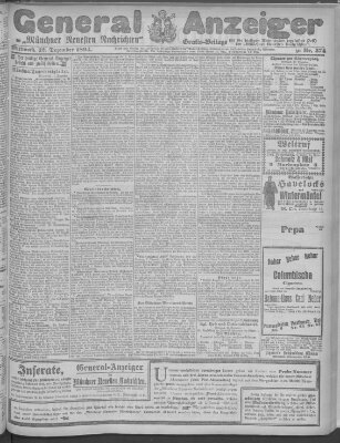 Münchner neueste Nachrichten Mittwoch 12. Dezember 1894
