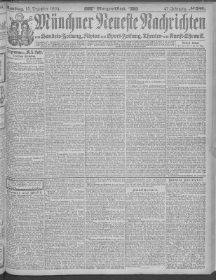 Münchner neueste Nachrichten Samstag 15. Dezember 1894
