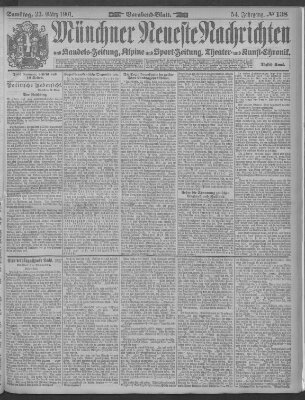 Münchner neueste Nachrichten Samstag 23. März 1901