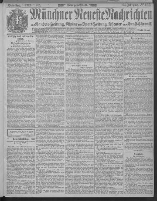 Münchner neueste Nachrichten Dienstag 1. Oktober 1901
