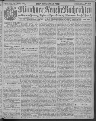 Münchner neueste Nachrichten Samstag 19. Oktober 1901