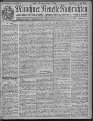 Münchner neueste Nachrichten Mittwoch 10. Juli 1901