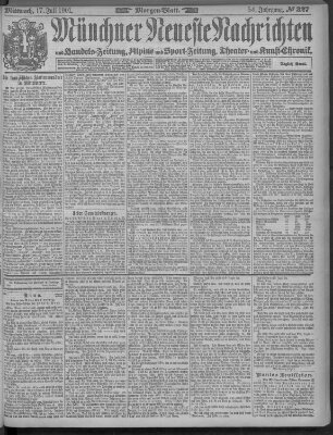 Münchner neueste Nachrichten Mittwoch 17. Juli 1901
