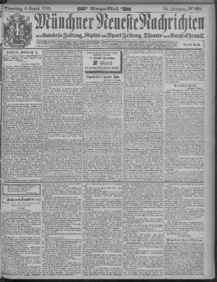 Münchner neueste Nachrichten Dienstag 6. August 1901