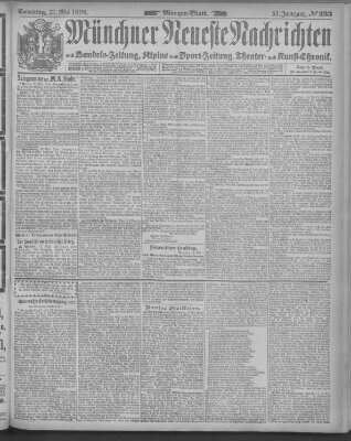Münchner neueste Nachrichten Samstag 21. Mai 1898