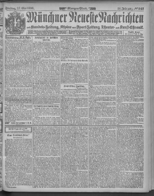 Münchner neueste Nachrichten Freitag 27. Mai 1898
