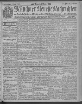 Münchner neueste Nachrichten Donnerstag 2. Juni 1898