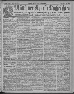 Münchner neueste Nachrichten Donnerstag 23. Juni 1898