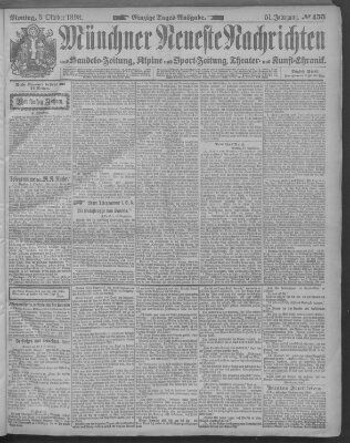 Münchner neueste Nachrichten Montag 3. Oktober 1898