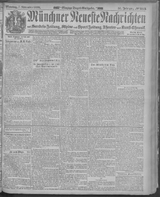 Münchner neueste Nachrichten Montag 7. November 1898