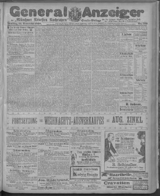 Münchner neueste Nachrichten Dienstag 22. November 1898