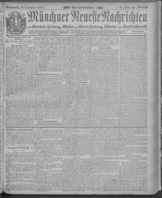 Münchner neueste Nachrichten Mittwoch 30. November 1898