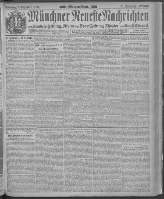Münchner neueste Nachrichten Freitag 9. Dezember 1898
