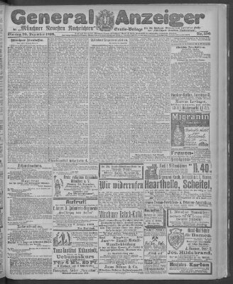 Münchner neueste Nachrichten Montag 26. Dezember 1898