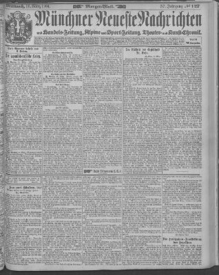 Münchner neueste Nachrichten Mittwoch 16. März 1904