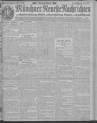 Münchner neueste Nachrichten Donnerstag 24. März 1904