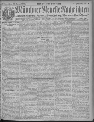 Münchner neueste Nachrichten Donnerstag 13. Januar 1898