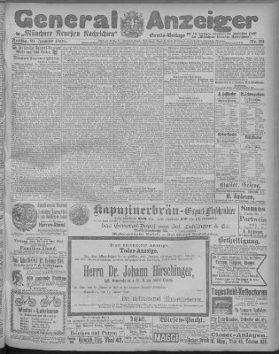 Münchner neueste Nachrichten Freitag 21. Januar 1898