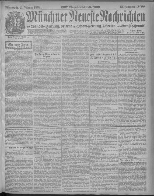 Münchner neueste Nachrichten Mittwoch 23. Februar 1898