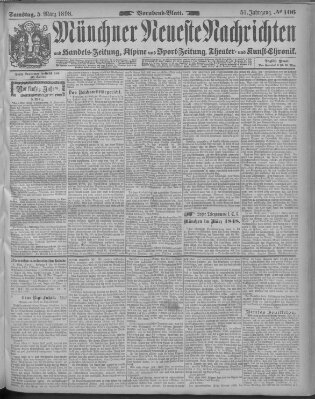 Münchner neueste Nachrichten Samstag 5. März 1898