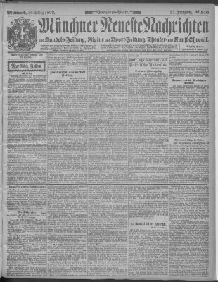Münchner neueste Nachrichten Mittwoch 30. März 1898