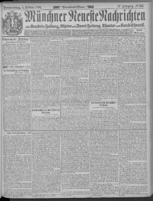 Münchner neueste Nachrichten Donnerstag 4. Februar 1904