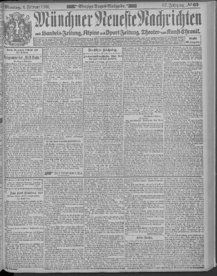 Münchner neueste Nachrichten Montag 8. Februar 1904