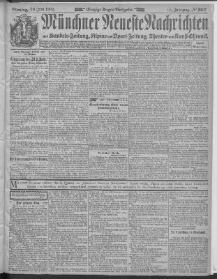 Münchner neueste Nachrichten Montag 30. Juni 1902